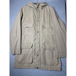 Active‎ Generation Mens Vintage Mountain Parka Tan Khaki Plaid Lined Hooded Med